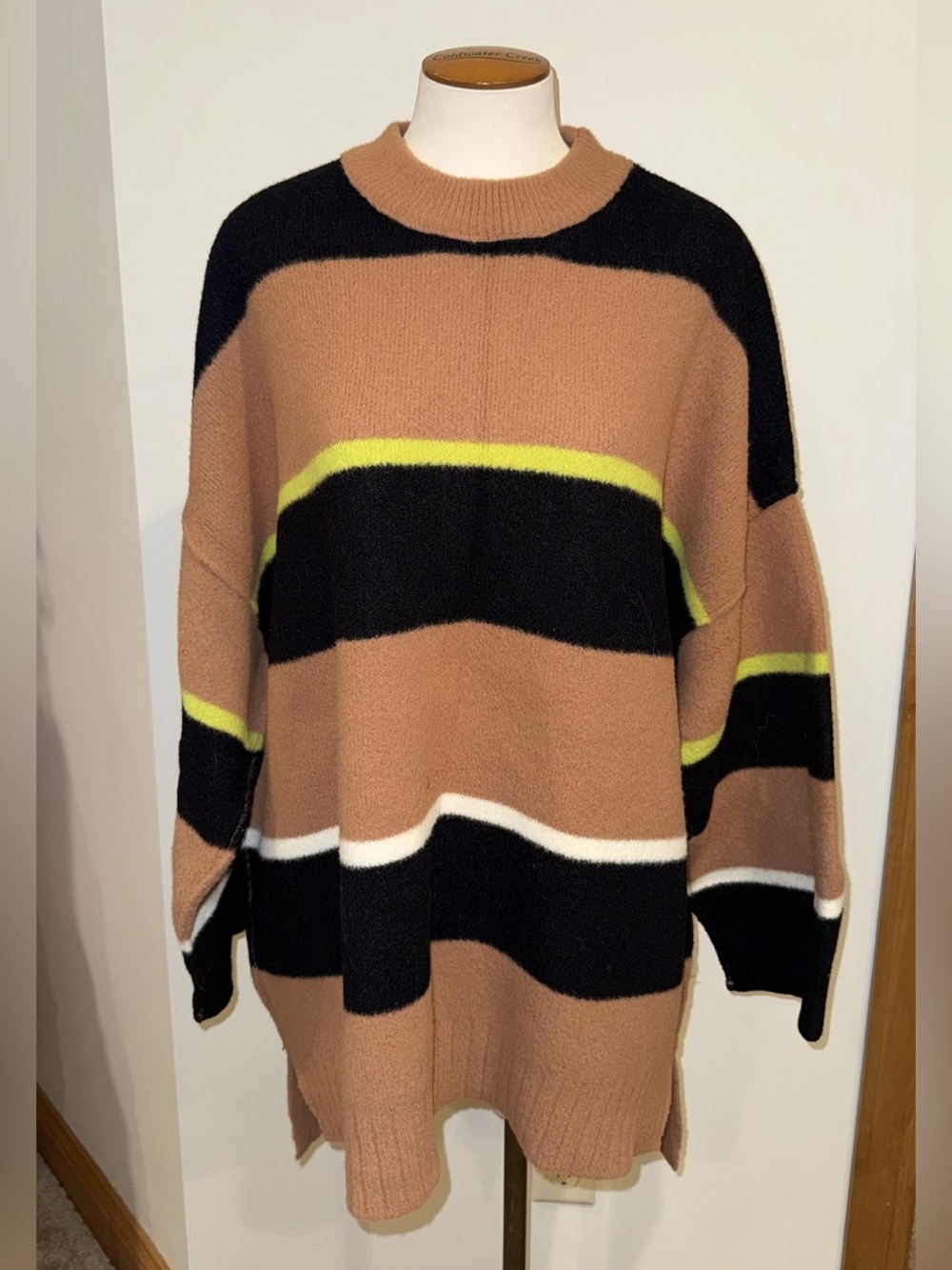 Free People Color Block Crewneck Sweater